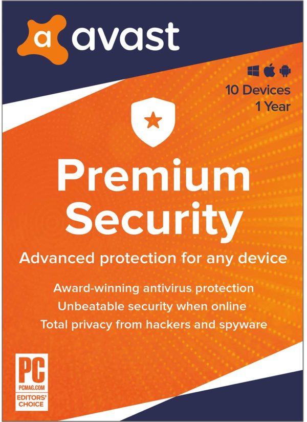 Avast Premium Security 2021 - 10 Devices Antivirus Protection Software