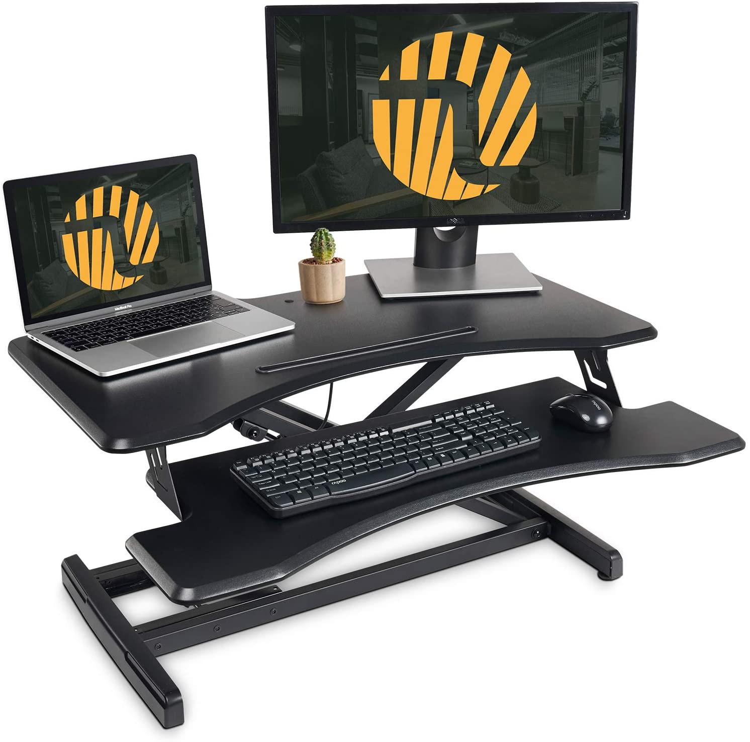 FEZIBO Ergonomic Standing Desk Converter with Adjustable Height - 34 inches